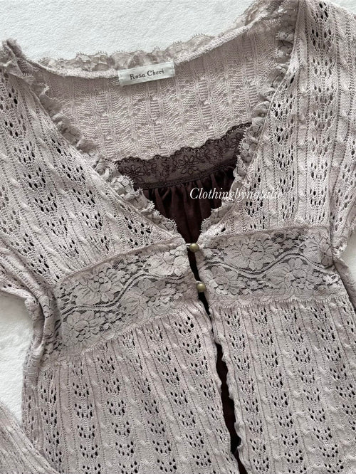 Y2K Knit Cardigan Cami Set Size S