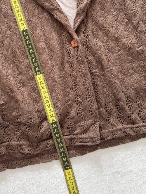Whimsical Brown Knit Hooded Set Size S