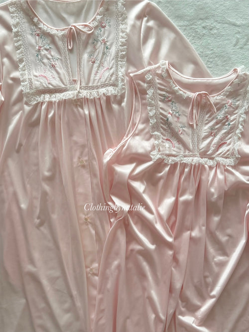 Komar Pink Nylon Nightgown Set Size S/M