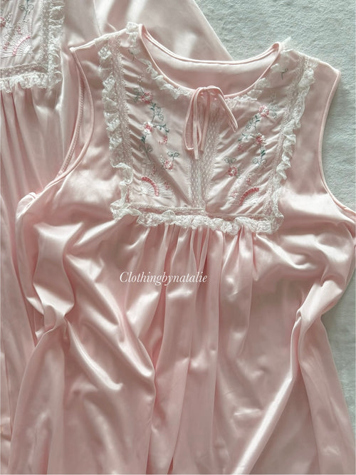 Komar Pink Nylon Nightgown Set Size S/M