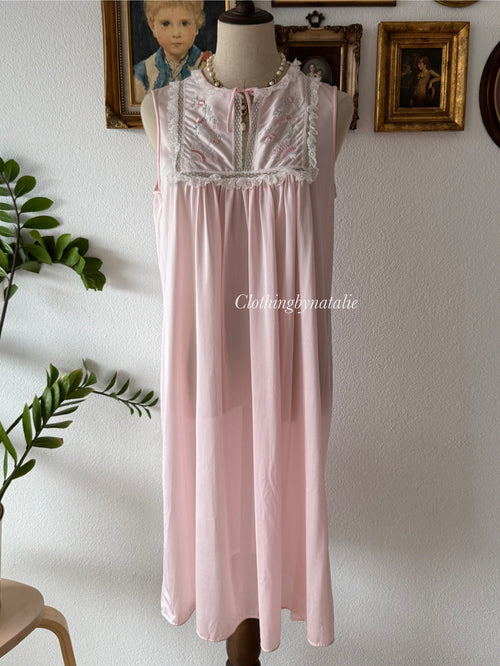 Komar Pink Nylon Nightgown Set Size S/M