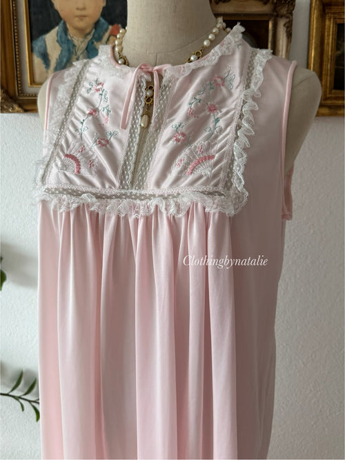 Komar Pink Nylon Nightgown Set Size S/M