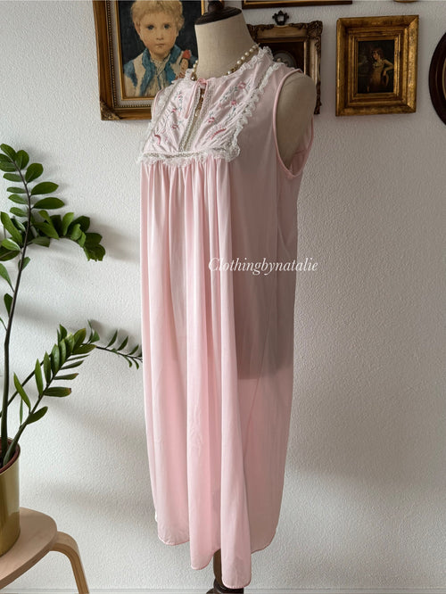 Komar Pink Nylon Nightgown Set Size S/M