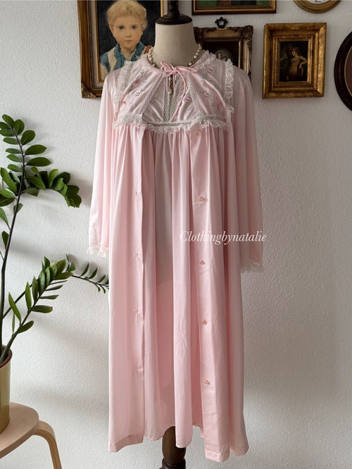 Komar Pink Nylon Nightgown Set Size S/M