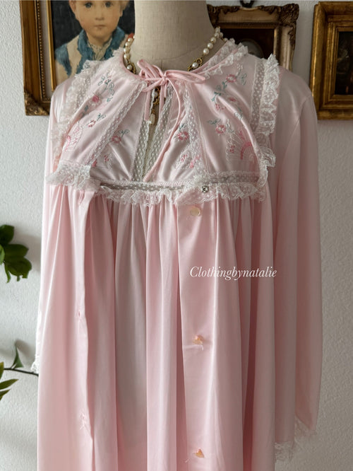 Komar Pink Nylon Nightgown Set Size S/M