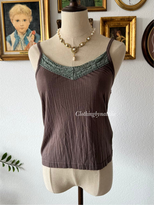 Earthy Brown Knit Cami Set Size S