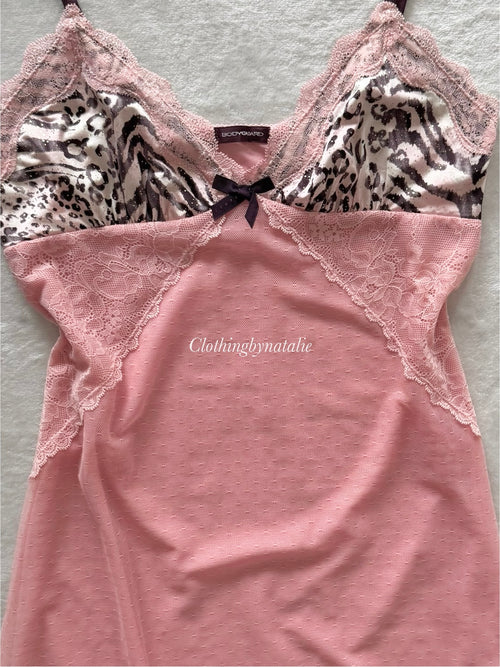 Leopard Pink Mesh Slip Size S
