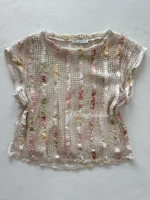 Y2K Pink Glitter Blouse Set Size S