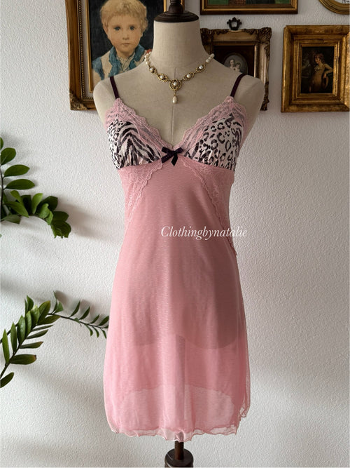 Leopard Pink Mesh Slip Size S