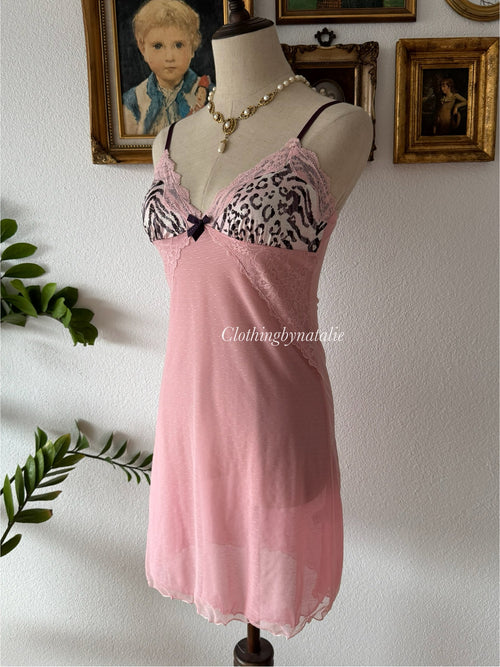 Leopard Pink Mesh Slip Size S