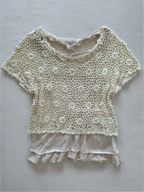 Cream Crochet Cami Set Size S