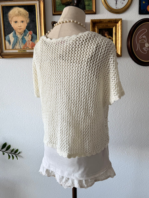 Cream Crochet Cami Set Size S