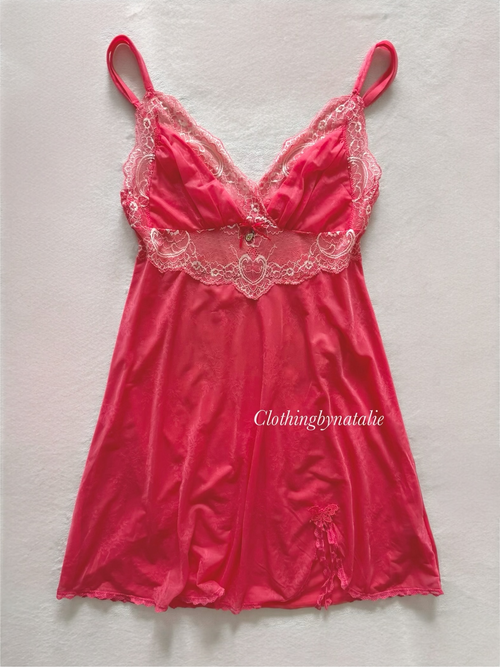 Hot Pink Sheer Mesh Slip Size S