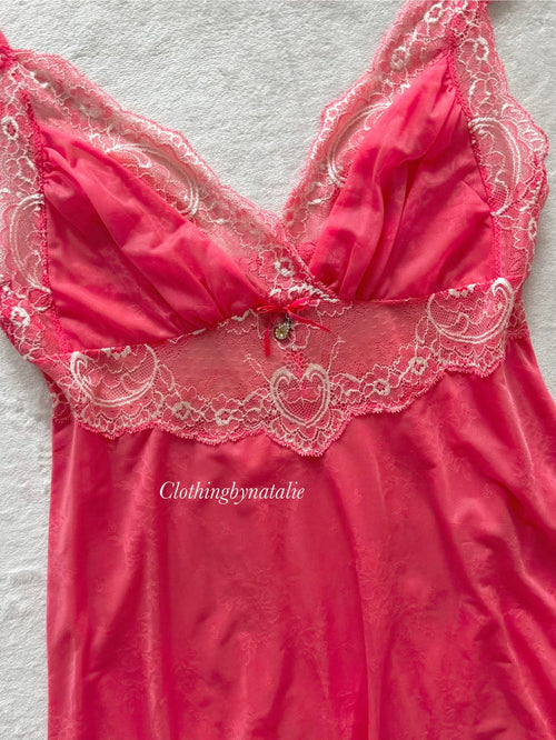 Hot Pink Sheer Mesh Slip Size S