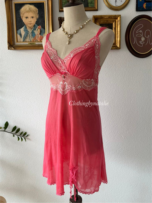 Hot Pink Sheer Mesh Slip Size S