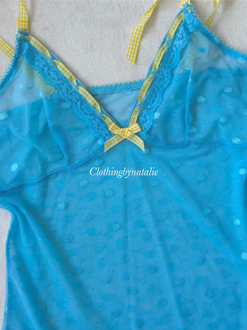 Sheer Blue Mesh Cami size XS