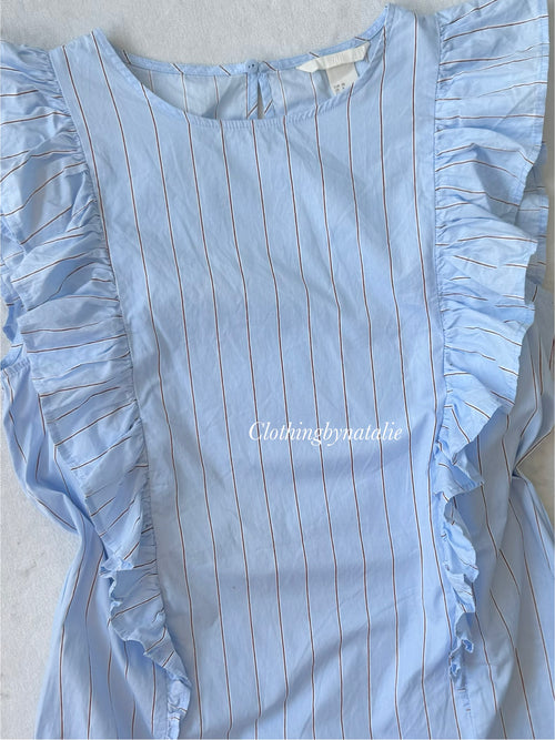 Blue Cotton Short Dress size M