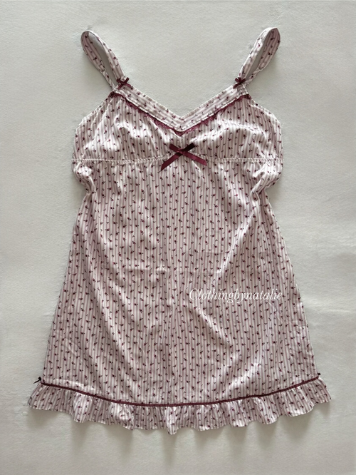 Mini Floral Satin Slip Size M