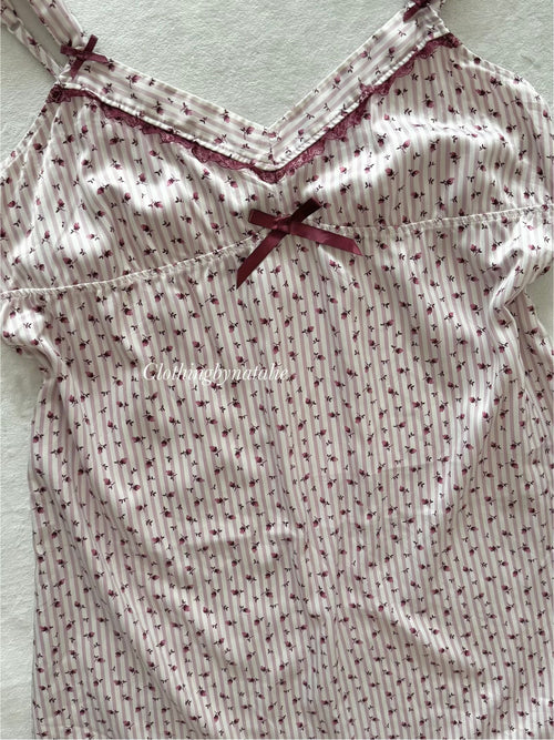 Mini Floral Satin Slip Size M