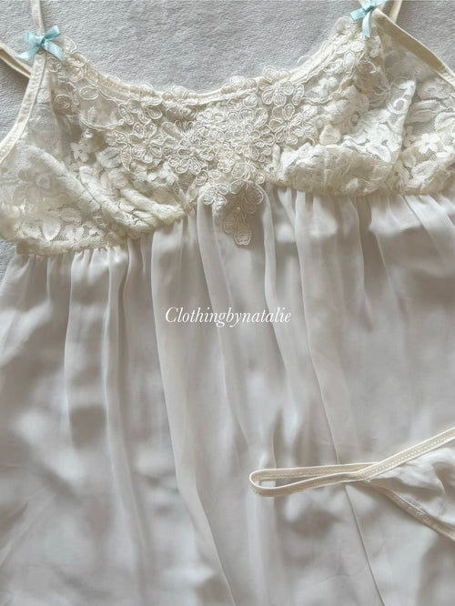 APT.9 White Chiffon Babydoll Set Size S