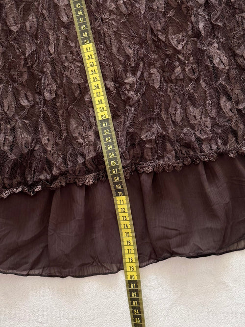 Whimsical Brown Lace Babydoll Size S