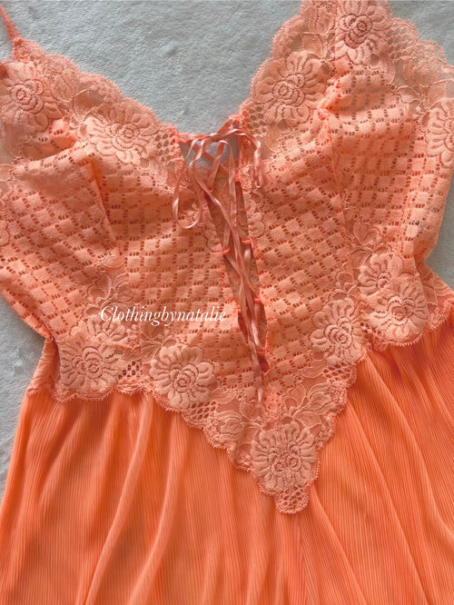 Orange Sheer Lace Teddy size S/M