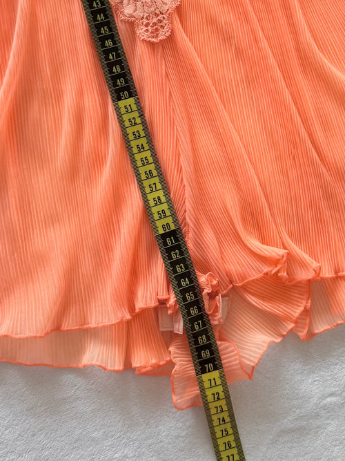 Orange Sheer Lace Teddy size S/M