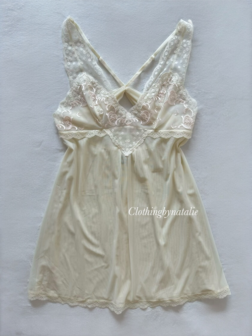 Yellow Sheer Mesh Slip Size S