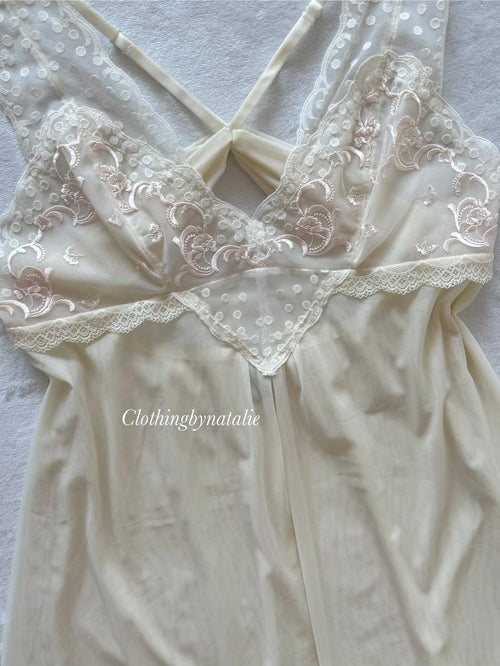 Yellow Sheer Mesh Slip Size S