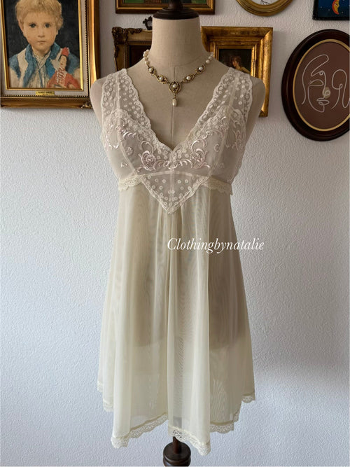 Yellow Sheer Mesh Slip Size S