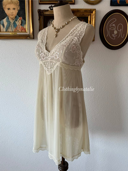 Yellow Sheer Mesh Slip Size S
