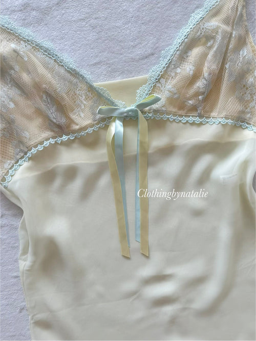 Sheer Yellow Chiffon Slip Size S