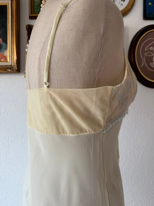 Sheer Yellow Chiffon Slip Size S
