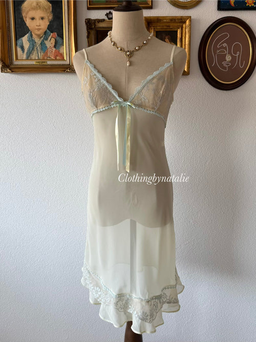 Sheer Yellow Chiffon Slip Size S