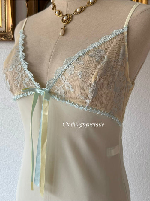 Sheer Yellow Chiffon Slip Size S