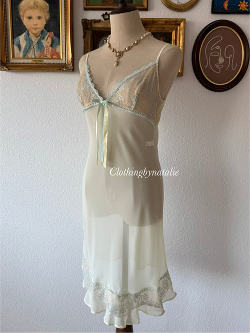 Sheer Yellow Chiffon Slip Size S