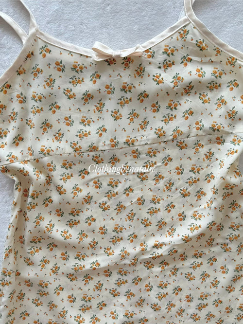 Floral Yellow Sheer Slip Size S