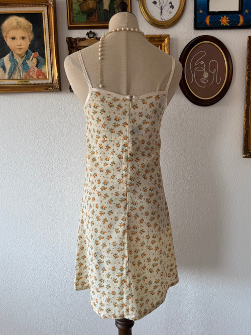 Floral Yellow Sheer Slip Size S