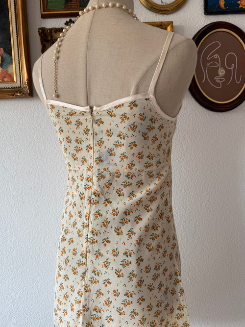 Floral Yellow Sheer Slip Size S