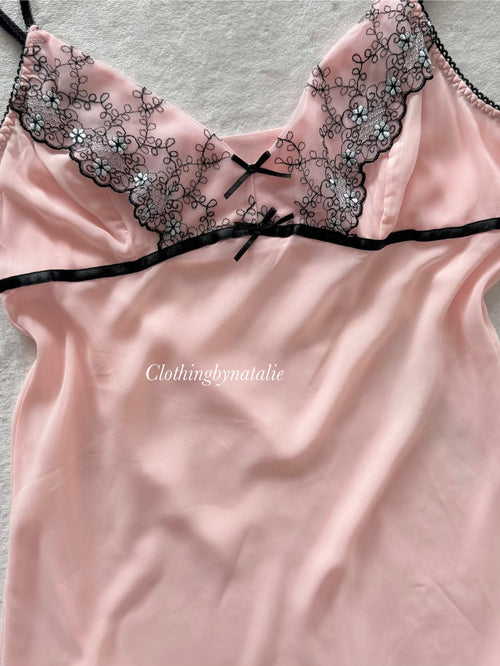 Sheer Pink Chiffon Slip Size S