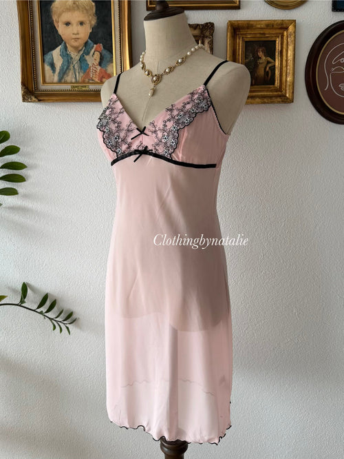 Sheer Pink Chiffon Slip Size S