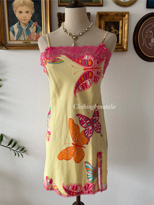 Victoria’s Secret Yellow Satin Mini Dress size S