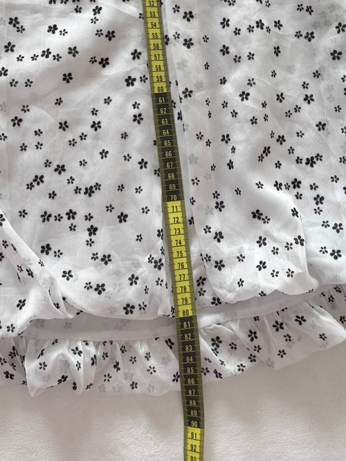 Black White Poka Dot Chiffon Babydoll size S