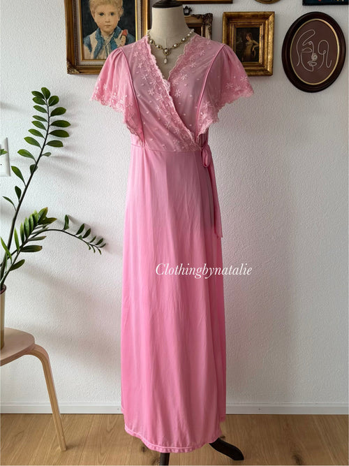 Romantic Pink Nylon Nightgown size S/M