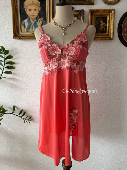 Embroidery Orange Nylon Babydoll size M