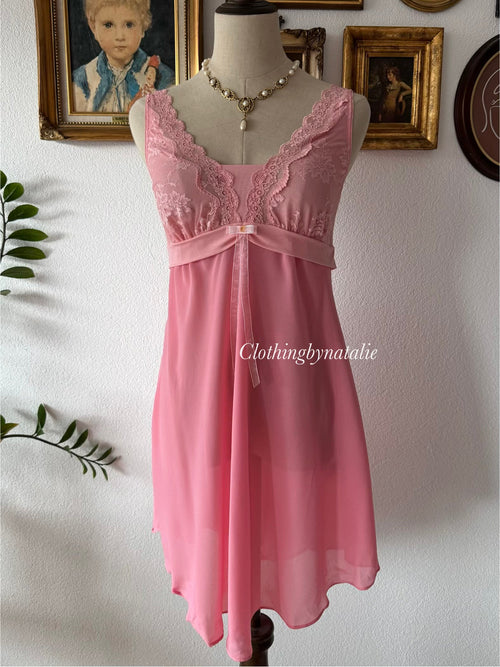 Coquette Pink Chiffon Babydoll Size S/M