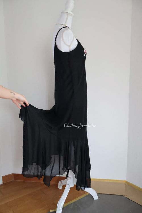 California Dynasty Embroidery Black Gown (M/L)