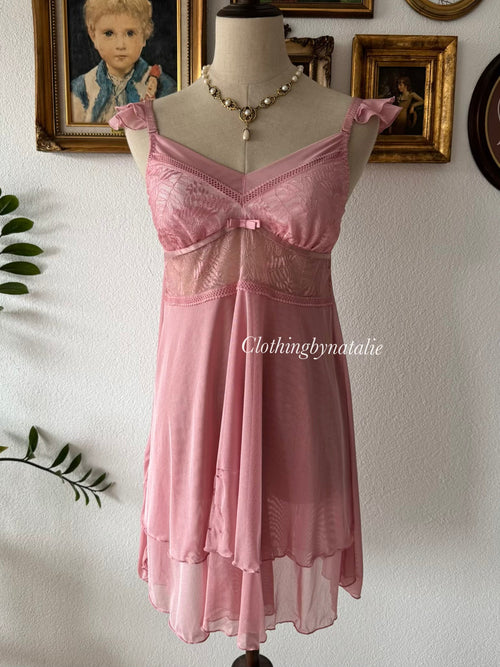 Fairy Pink Mesh Babydoll Size S