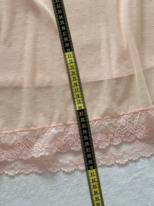 Blush Orange Mesh Lace Slip Size S