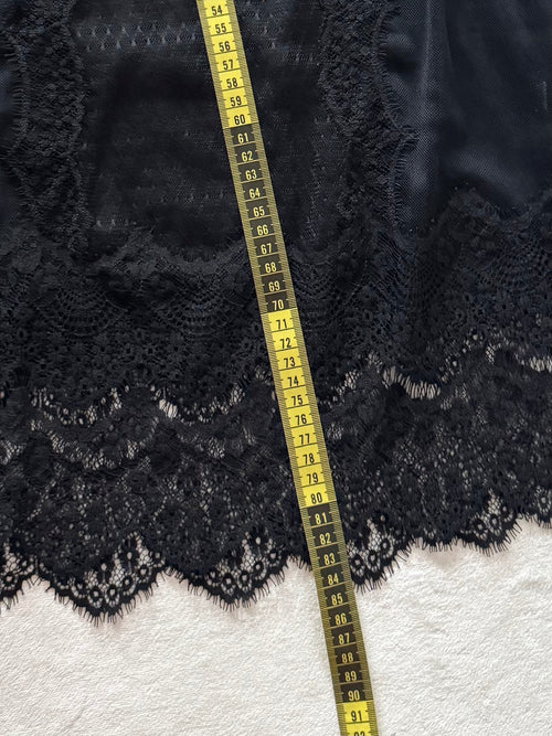 Black Purple Lace Slip Size S